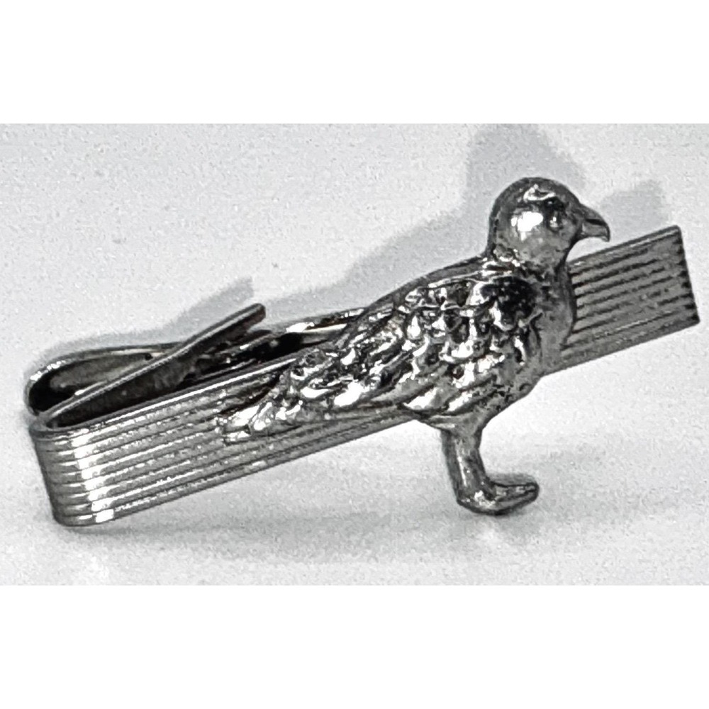 Vintage Silver Tone Bird Tie Bar Clip for Men MCM Jewelry‎ Mid Century